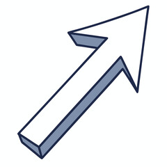 Poster - Ascending 3d arrow icon depicting growth success and direction on white background