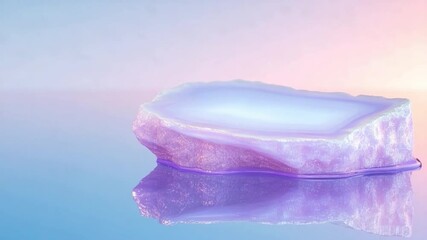 Poster - Agate Gemstone in Serene Setting: This stunning capture highlights a beautifully cut agate, showcasing its translucent elegance in a tranquil environment, embodying peace and sophistication.