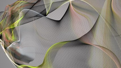 Poster - Fantastic video animation with particle wave object in slow motion, 4096x2304 loop 4K