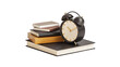 © Al-Mamun - Alarm clock near books high-quality illustration on transparent background