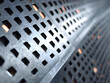 © han - Symmetrical close-up of perforated metal panels
