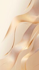 Aufkleber - Digital technology light gold and white curve wave illustration poster background