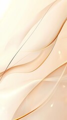 Aufkleber - Digital technology light gold and white curve wave illustration poster background