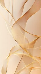 Aufkleber - Digital technology light gold and white curve wave illustration poster background