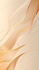 Aufkleber - Digital technology light gold and white curve wave illustration poster background
