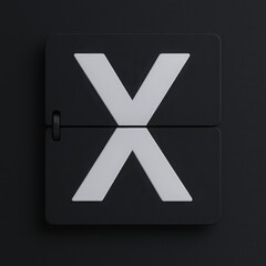Poster - White Letter X on Black Background