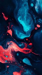 Aufkleber - Digital technology blue red liquid paint pattern texture illustration poster background
