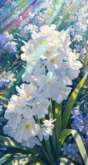 Poster - Bright and Vibrant Floral Arrangement with Sunlight and Shadows