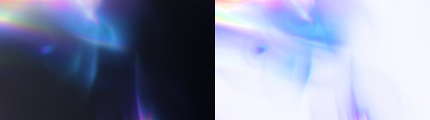 Poster - Colorful Cloud Prism Overlay: Abstract background with a colorful light cloud and a subtle prism effect. Use for a vibrant, dreamy overlay. on black or Transparent.