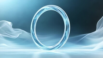 Leinwandbilder - Serene Fluid Ring: A glowing, ethereal ring of fluid, floating above a reflective surface, its luminous form capturing the essence of serenity and tranquility.
