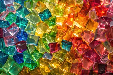 Fototapete - Vibrant Color Image of a Colorful Display of Colored Glass Pieces with a Colorful Pattern