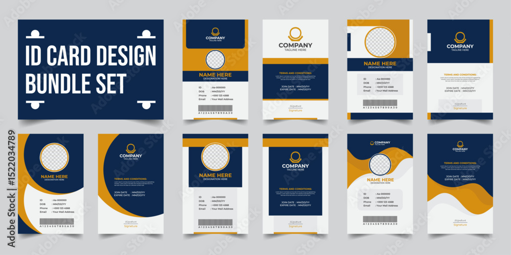 Customizable Corporate ID Badge, Minimalist and Elegant Staff Card ...