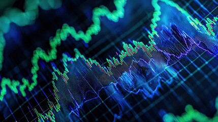 Poster - Analyzing market trends financial sector data visualization digital environment close-up economic insights