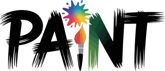 Poster - Paint brush art design creative colorful painting artistic drawing illustration splash graphic 100 editable stock vector illustration