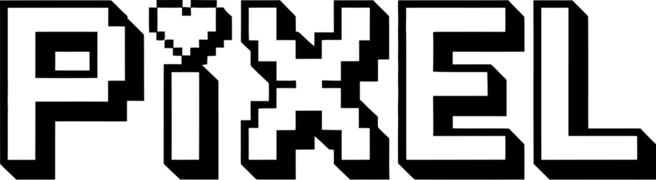 Pixel art design retro gaming style pixelated font with heart icon vector illustration graphic design editable stock vector illustration