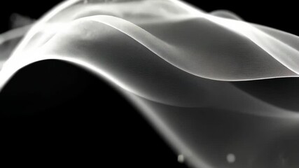 Poster - Abstract digital waveforms illuminating the futuristic particle animation design