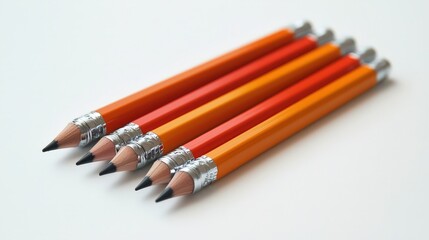 Poster - Creative writing tools set of orange and yellow pencils studio environment product photography artistic inspiration