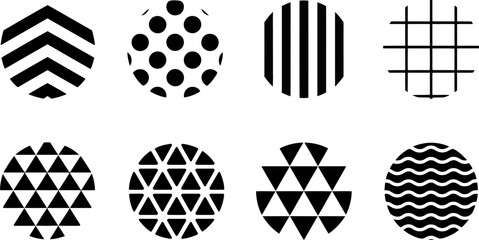 Aufkleber - Vector circles with patterns design element black and white geometric shapes abstract background illustration editable stock vector illustration