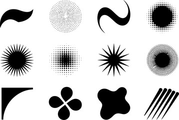 Poster - Abstract black shapes vector design elements collection modern graphic resources for designers art editable stock vector illustration