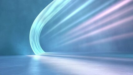 Poster - Ethereal Blue Light Tunnel: An immersive tunnel of light, a swirling blue cascade, evokes a sense of wonder, beckoning viewers into a dreamlike realm of ethereal beauty.