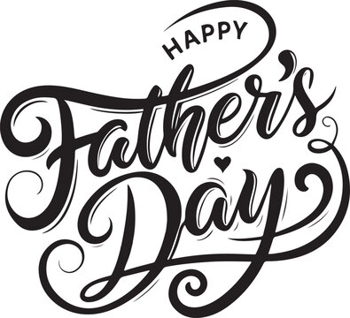 Happy Father's Day typography design silhouette vector illustration.