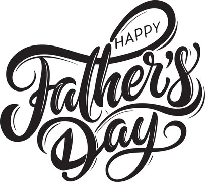 Happy Father's Day typography design silhouette vector illustration.
