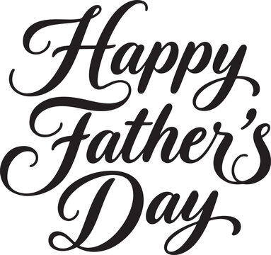 Happy Father's Day typography design silhouette vector illustration.