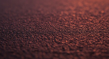 Poster - Deep Ruby Red Asphalt Texture Close Up - A macro photograph of deep ruby red asphalt, symbolizing texture, depth, surface, road, and earth