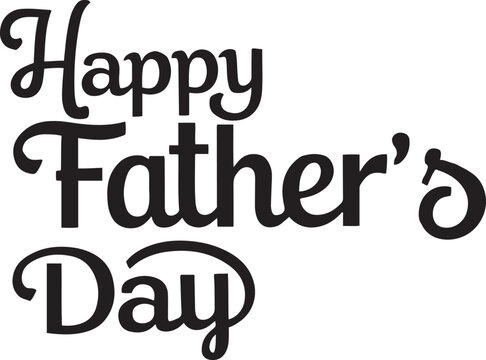 Happy Father's Day typography design silhouette vector illustration.