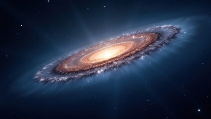 Wall Mural - A breathtaking spiral galaxy against a backdrop of starlit space.