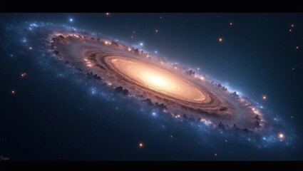 Wall Mural - A swirling galaxy in the vastness of space.