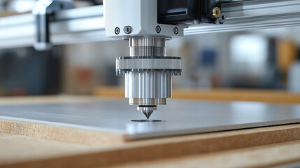 Poster - Precision laser cutting machine cutting and engraving materials with high accuracy and detail
