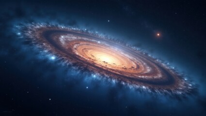 Wall Mural - Spiral galaxy in the vastness of space.
