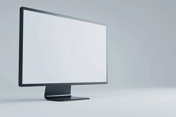 Vibrant Color Image of Computer Monitor Screen Mockup 3D Rendered