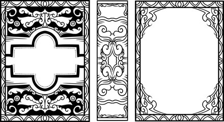 Leinwandbilder - esign book cover with intricate ornamental decoration. There are three parts, namely the front cover, the spine and the back cover.