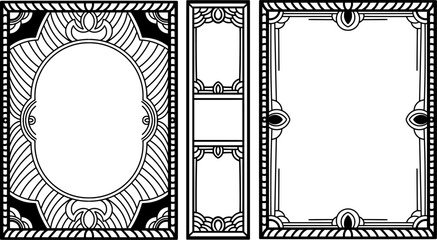 Leinwandbilder - vintage book cover template with unique black and white ornaments