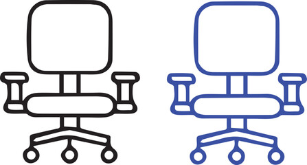 Poster - Chair Icon in Clean Editable Line Style
