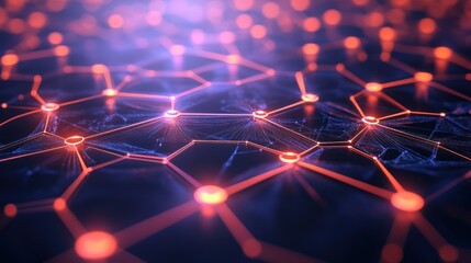 Poster - Abstract network connections, futuristic technology, glowing points
