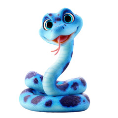 Aufkleber - Adorable cartoon snake with a playful expression isolated on white backdrop