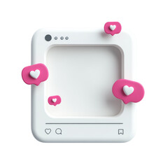 Aufkleber - Trendy Social Media Mockup with Love Notifications and Clean White Frame
