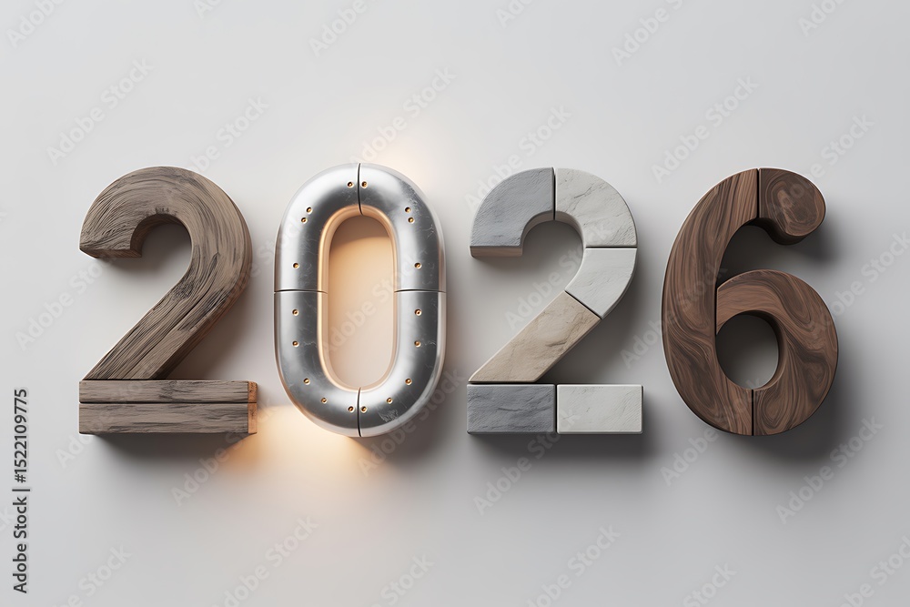 2026: A Stylish and Modern Year Number Design の Stock イラスト | Adobe Stock