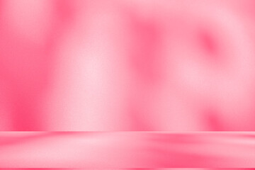 Leinwandbilder - Wall interior background, studio and backdrops show products.with shadow from window color pink background for text insertion and presentation interior decoration	
