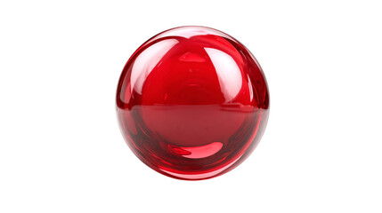 Poster - A shiny red sphere reflecting light on a black background creating a captivating visual effect of depth on transparent background