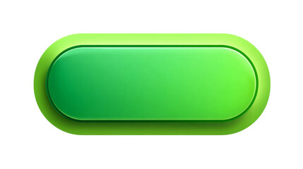 Poster - A green oblong button with rounded edges and a lighter green border against a black background image on transparent background