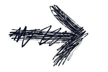 Wall Mural - arrow shape scribble hand-drawn drawing sketch.