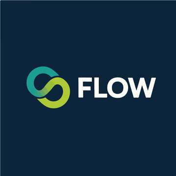 Modern Minimalist Flow Logo with Teal and Lime Green Elements.eps