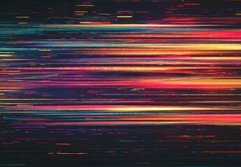Fototapete - A dynamic and colorful background of computer code with streaks of light, representing the speed at which software is created using AI technology. 