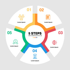 Poster - infographic template with 5 options for presentations business. Vector illustration Eps	
