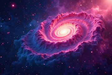 Wall Mural - abstract swirling nebula, cosmic dust and gas textures, pink, vortex, abstract