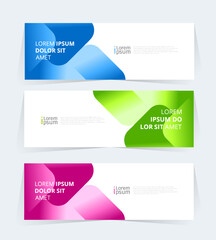 Wall Mural - geometric banner design with vector presentation template.